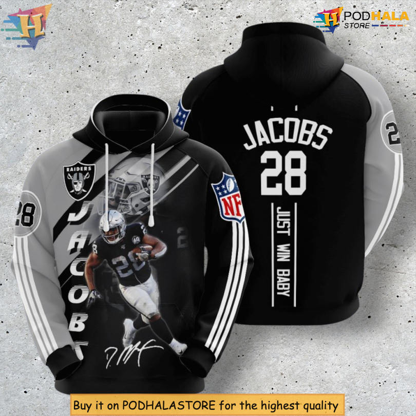 Josh Jacobs #28 Player Custom Las Vegas Raiders Christmas Hoodie 3D