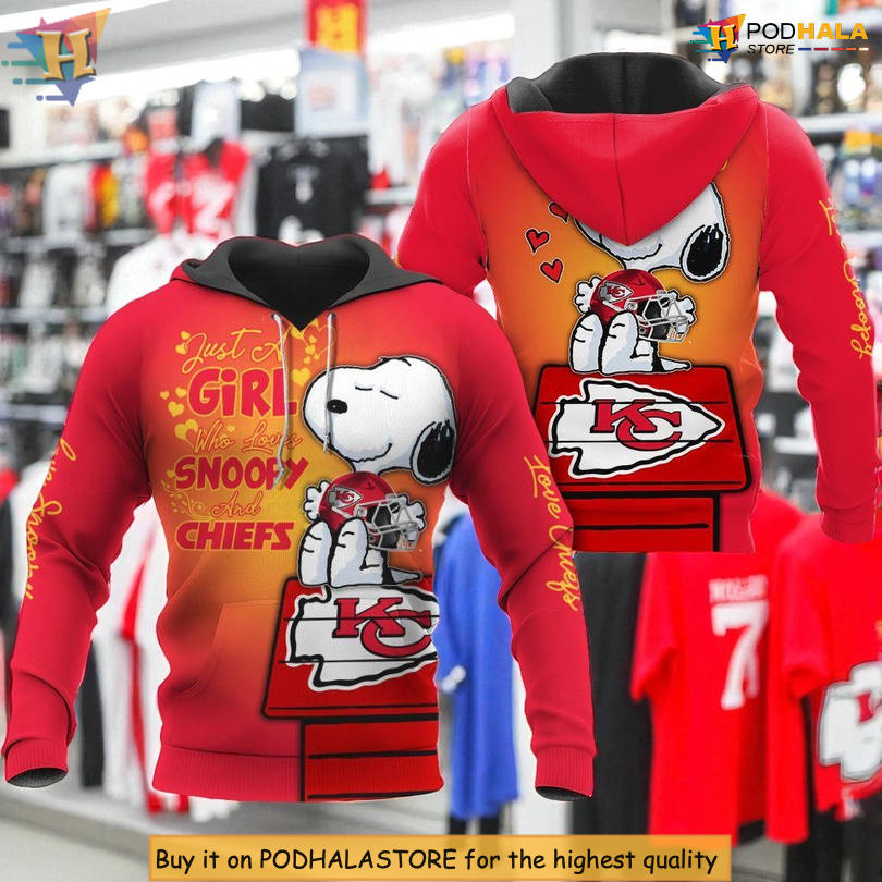 Just A Girl Who Loves Snoopy Kc Chiefs Hoodies, Limited Edition Fan Style