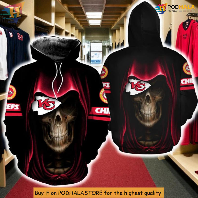 Kansas City Chiefs Kids Hoodie, Skull Graphic Fan Edition Limited Design