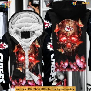 Kansas City Chiefs Vintage Hoodie, Skull Butterfly Fire Design Fan Shirt 2