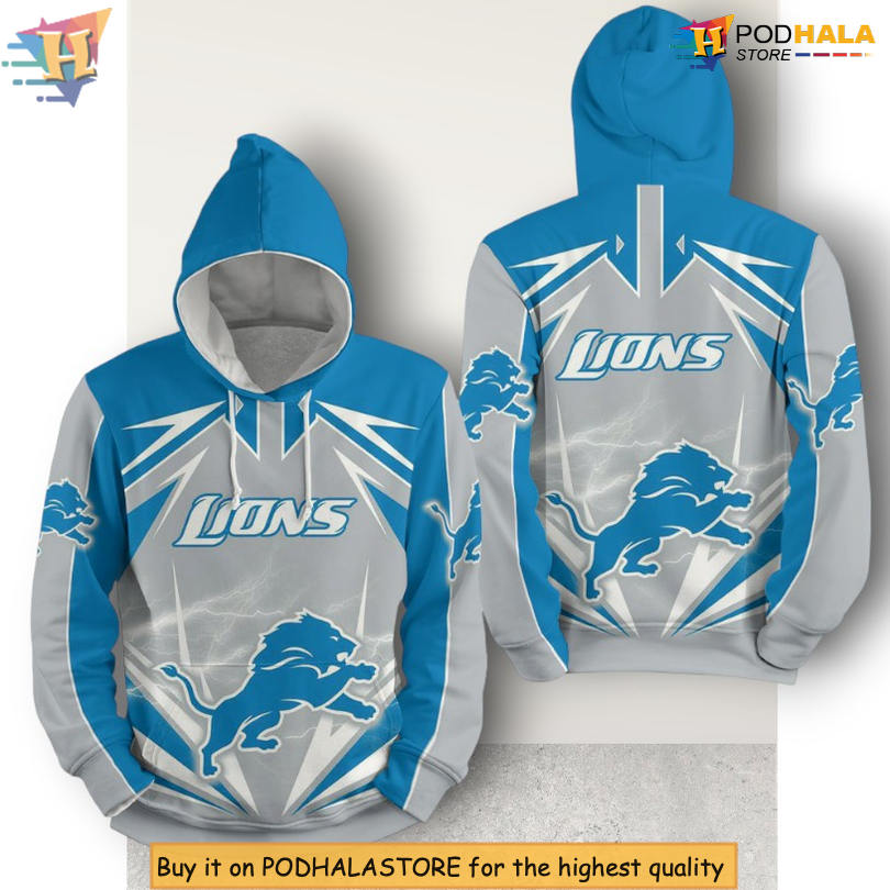 Lighting Effect Detroit Lions Mens Hoodie 3D Zip Up Full Print Sweatshirt Lighting Effect Detroit Lions Mens Hoodie 3D Zip Up Full Print Sweatshirt