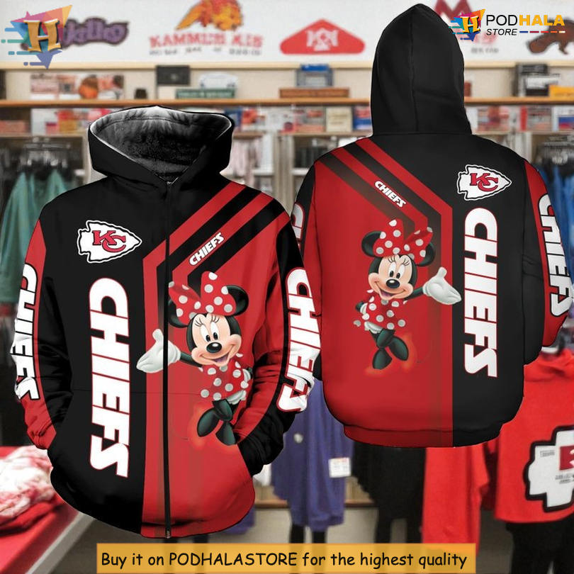 Minnie Mouse All Over Print Kansas City Chiefs Womens Hoodie 3D Style