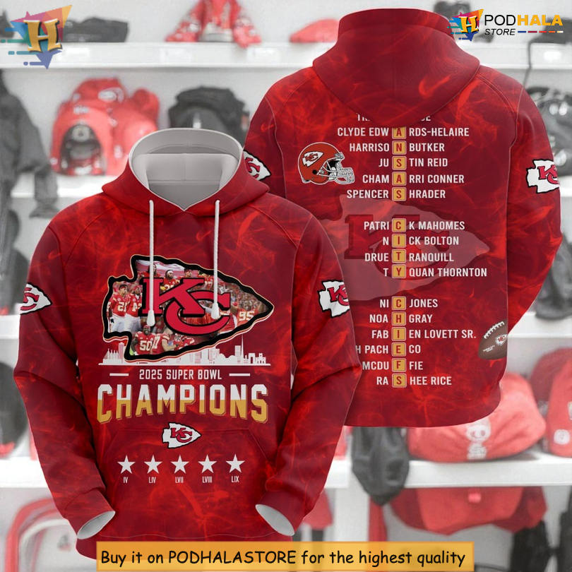 NFL Kansas City Chiefs Hoodie Super Bowl LIX Champions, 2025 Victory Pride