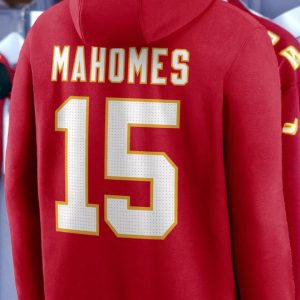 Patrick Mahomes Red Kansas City Chiefs Hoodie, Number 15 Football Gear 3