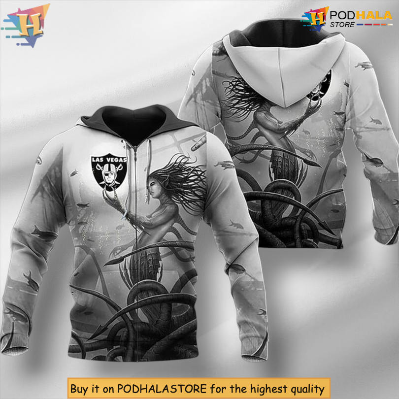 Silver Tone Edition Las Vegas Raiders Hoodie 3D for Stylish Supporters