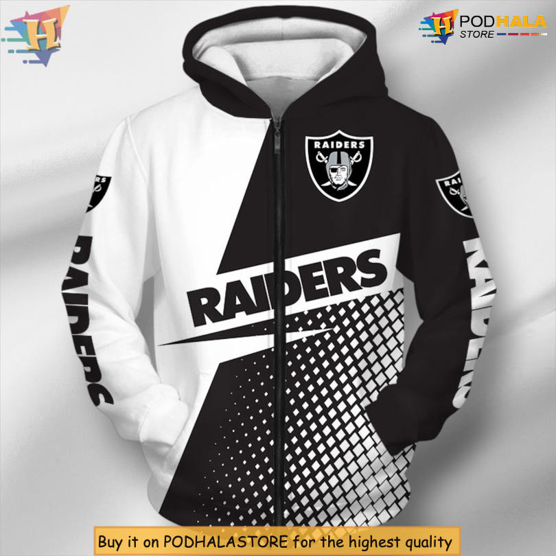 Sport Long Sleeve Zip Up Las Vegas Raiders Zip Up Hoodie Everyday Wear