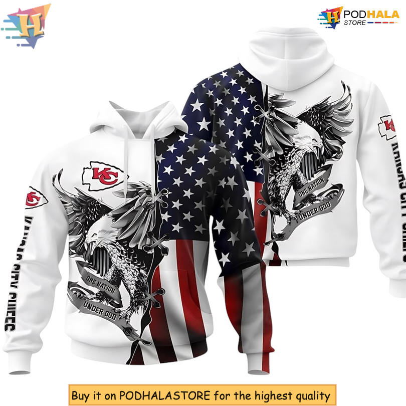USA Flag Eagle Graphic Kc Chiefs Hoodie, Custom 3D Fan Apparel Edition