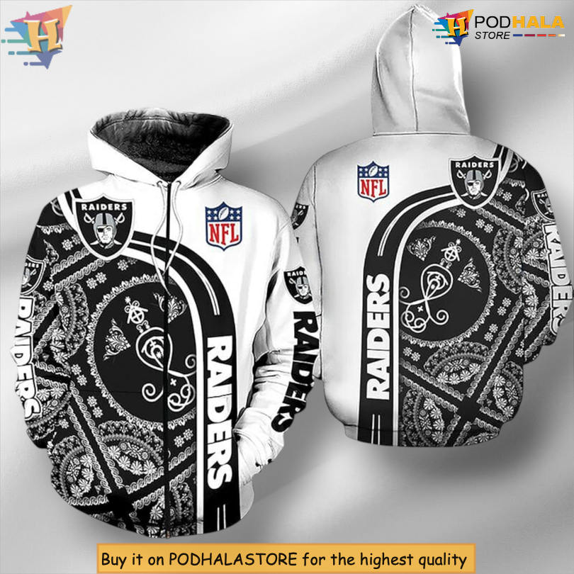 White Special Unisex Edition Las Vegas Raiders Kids Hoodie 3D Zip Up