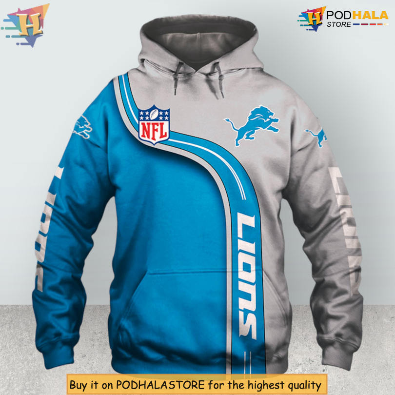 Women Detroit Lions Hoodie 3D Cute Zip Up Pullover Sweatshirt Gift