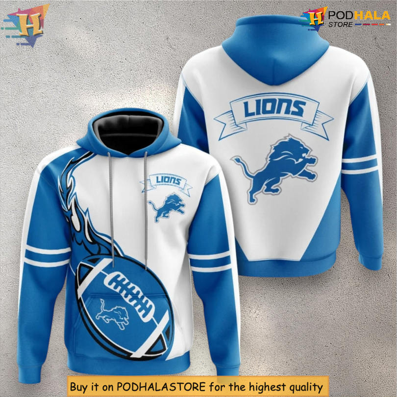 Women's Detroit Lions Hoodie 3D Flame Ball Artwork Gift For Supporters Women's Detroit Lions Hoodie 3D Flame Ball Artwork Gift For Supporters
