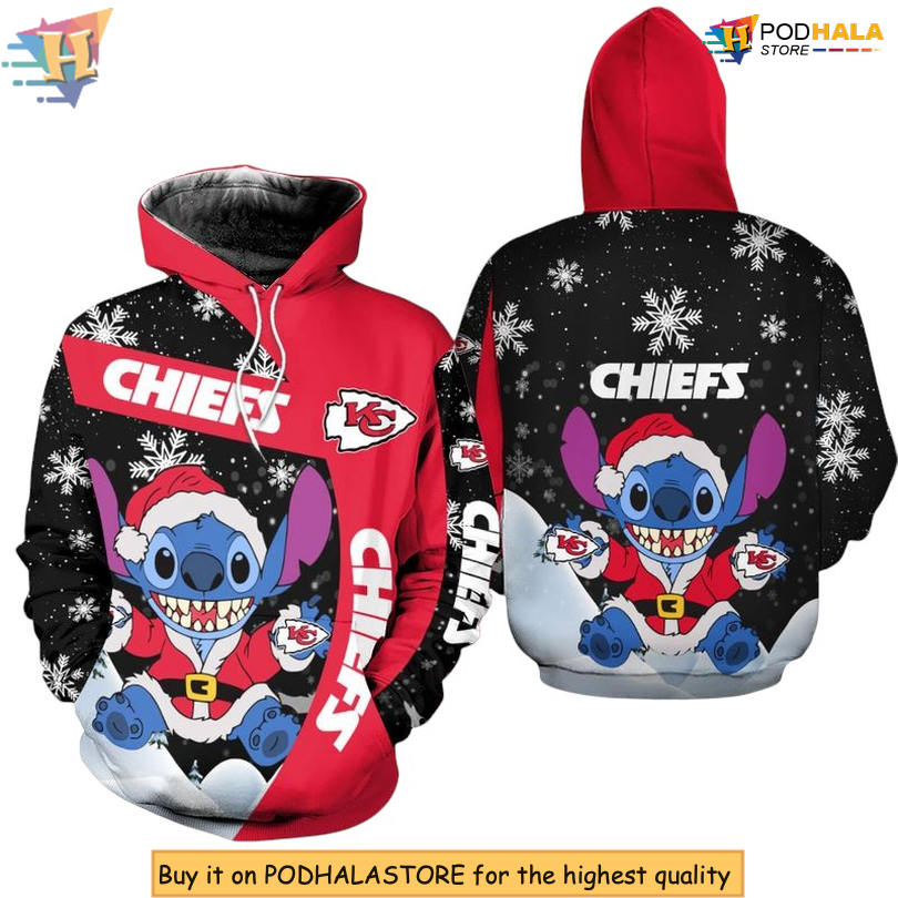 Xmas St Inspired Kc Chiefs Hoodies, Custom Holiday 3D Zip Up Apparel 2