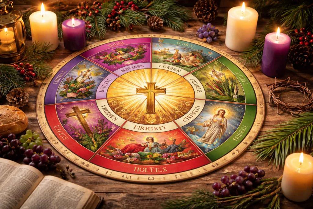 Christian church calendar seasons wheel