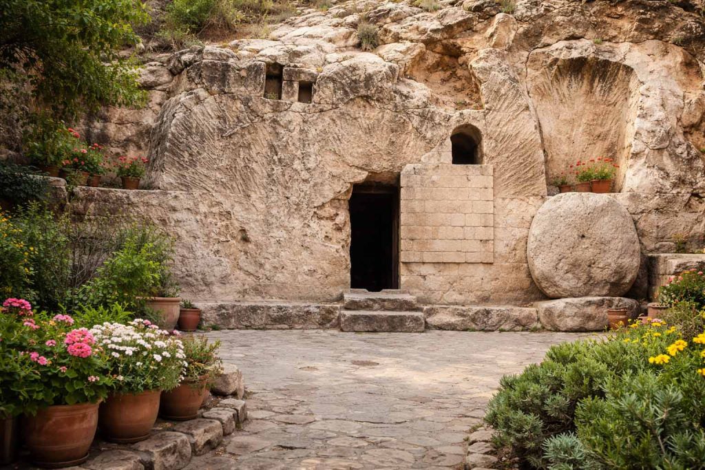 Garden tomb Jerusalem entrance stone Garden tomb Jerusalem entrance stone