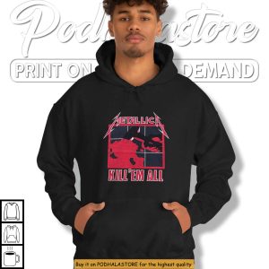Metallica Kill ’Em All Album Cover T Shirt – Classic Thrash Metal Graphic Tee for Fans 2