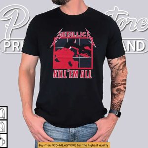 Metallica Kill ’Em All Album Cover T-Shirt – Classic Thrash Metal Graphic Tee for Fans