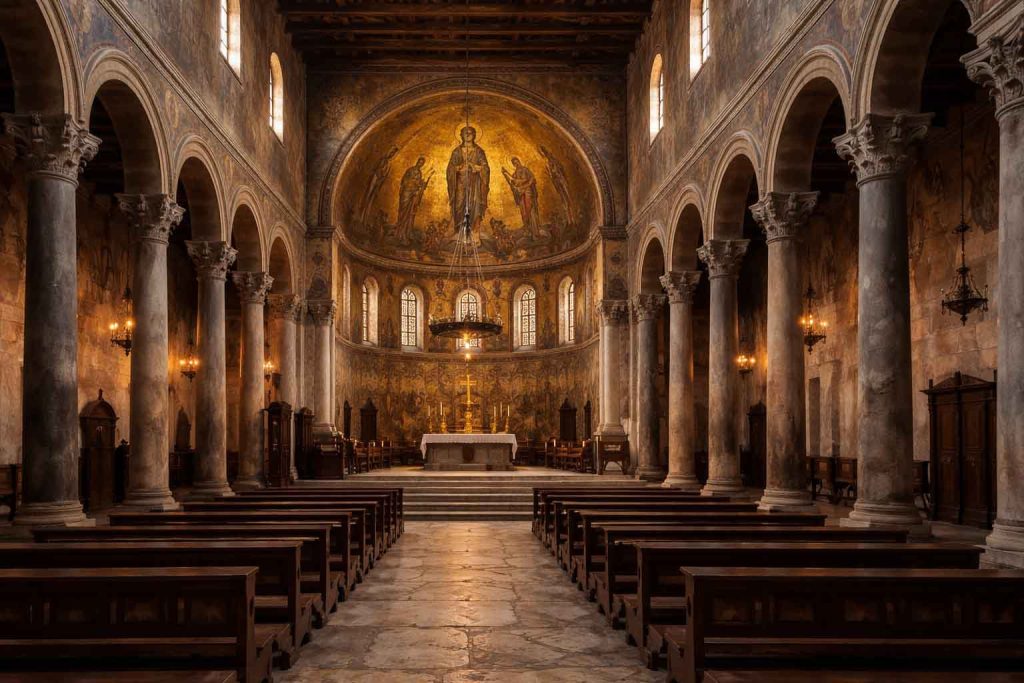 early Christian church interior historic early Christian church interior historic