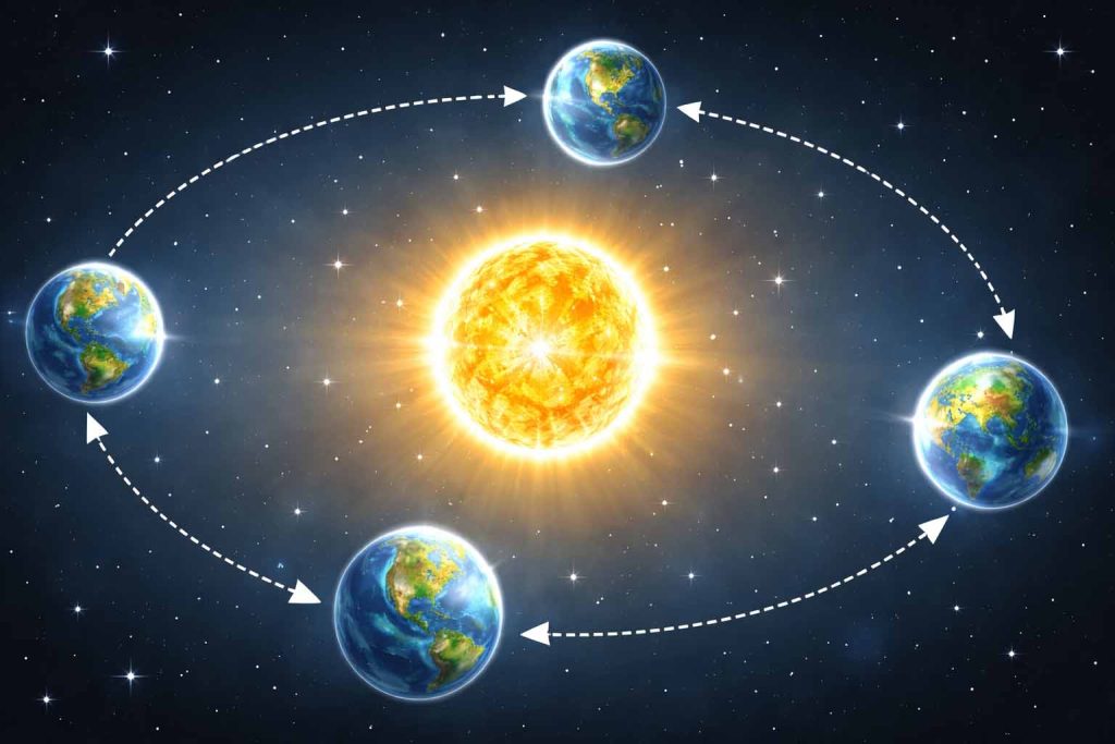 earth orbit around sun simple diagram