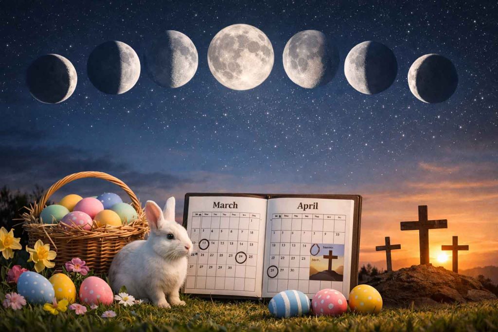 moon phases March April Easter explanation