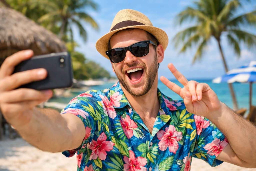 social media tropical shirt meme