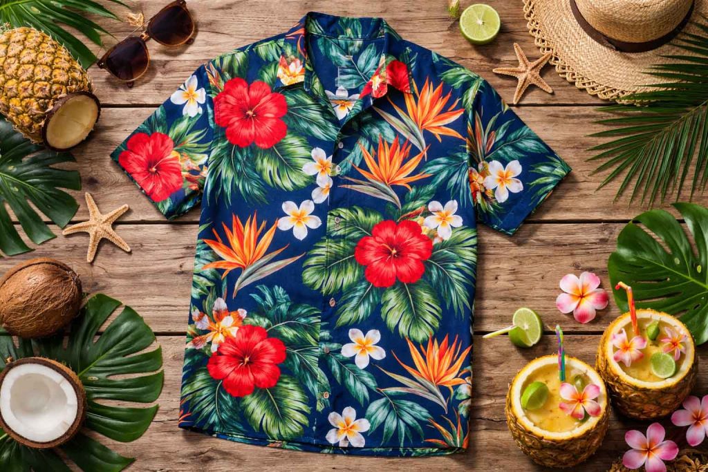 tropical floral hawaiian shirt design