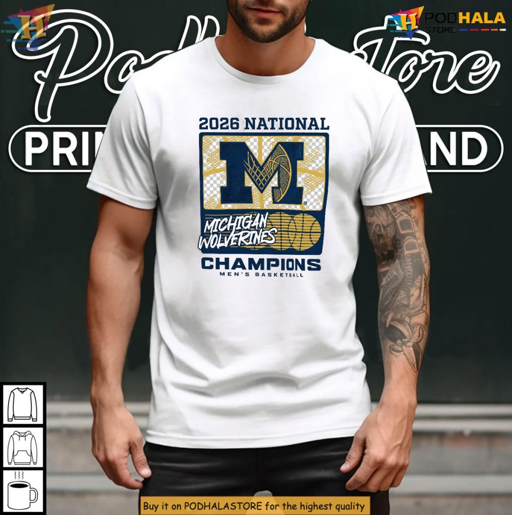 Michigan Wolverines Men's Basketball 2026 National Champions NCAA Vintage Tee
