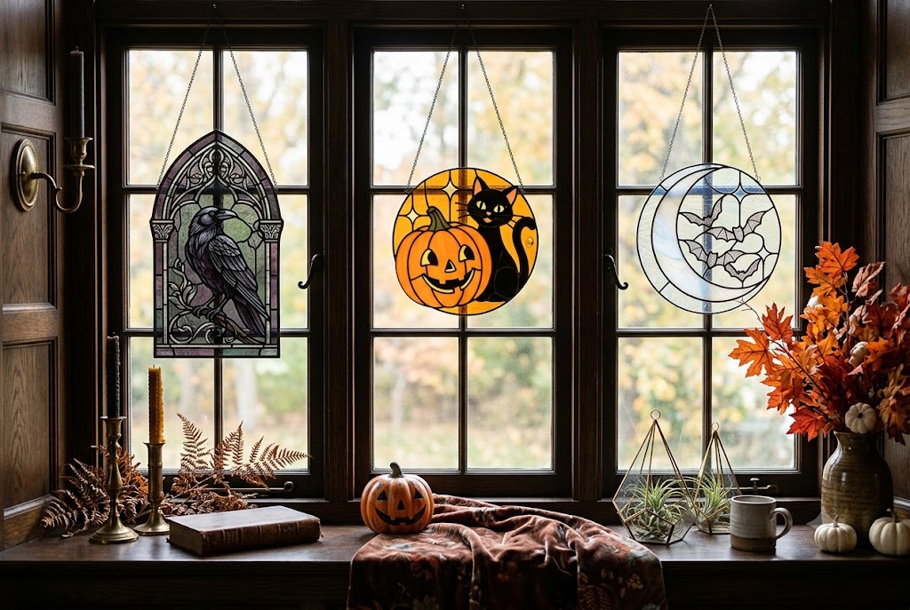 gothic Victorian and retro Halloween window decor gothic Victorian and retro Halloween window decor