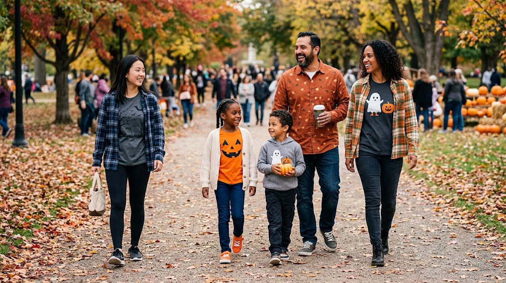 Halloween T shirts, hoodies, and family apparel for October