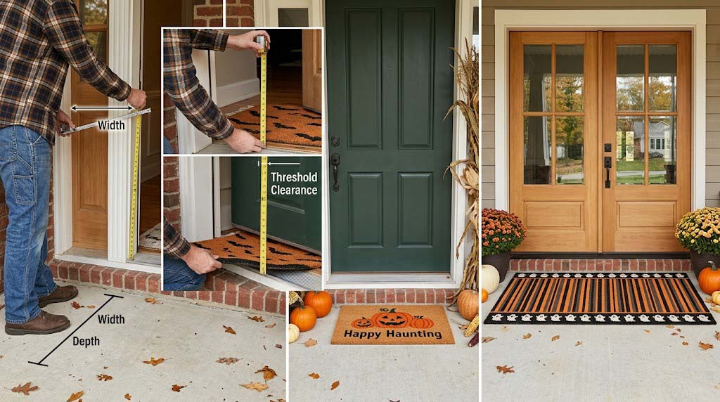 Halloween doormat size guide for single and double doors Halloween doormat size guide for single and double doors
