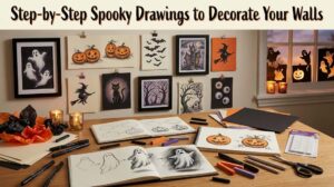 Step by Step spooky drawings to Decorate Your Walls