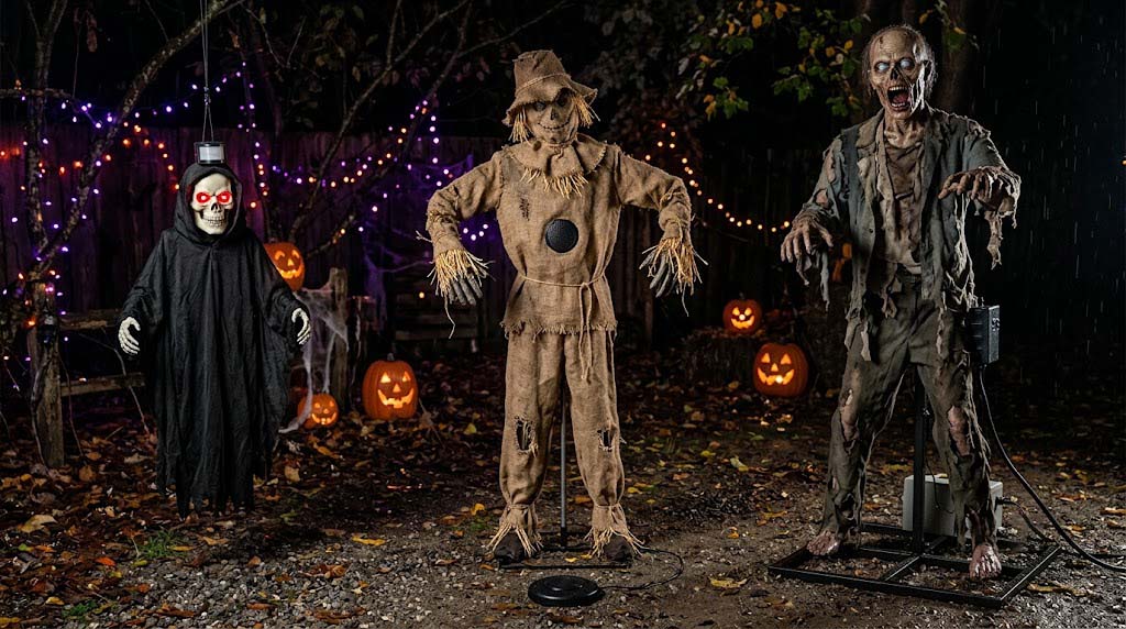 entry level, mid range, and premium Halloween animatronic comparison