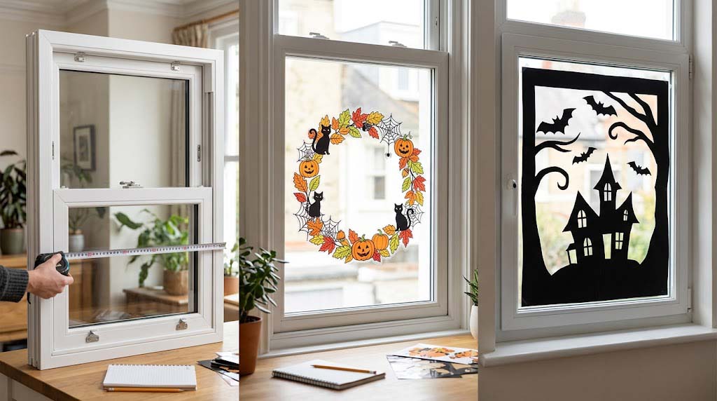 how to measure windows and choose daytime or nighttime Halloween decor how to measure windows and choose daytime or nighttime Halloween decor