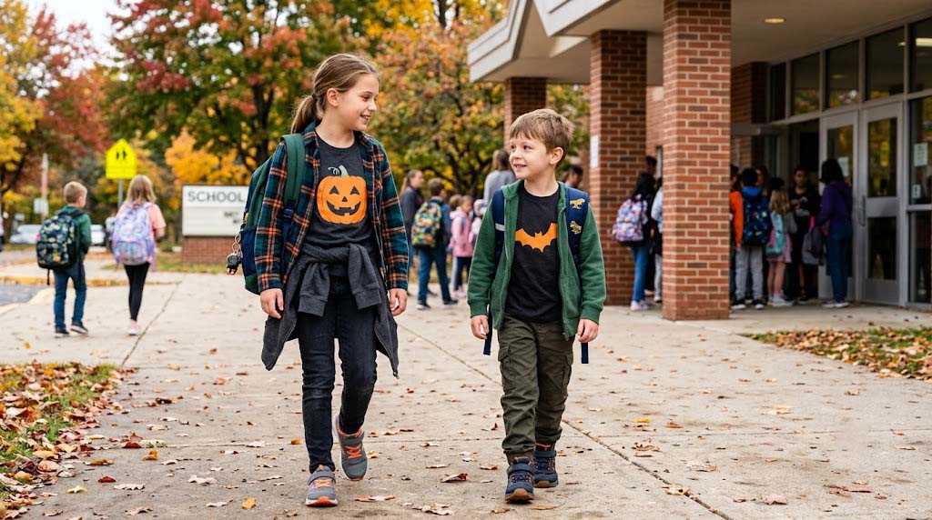 layered kids Halloween shirts with hoodies and flannel for school layered kids Halloween shirts with hoodies and flannel for school