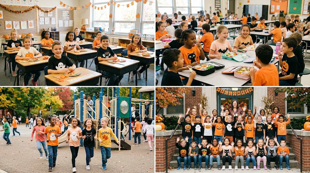 school safe pumpkin, ghost, bat, and black cat shirt designs school safe pumpkin, ghost, bat, and black cat shirt designs