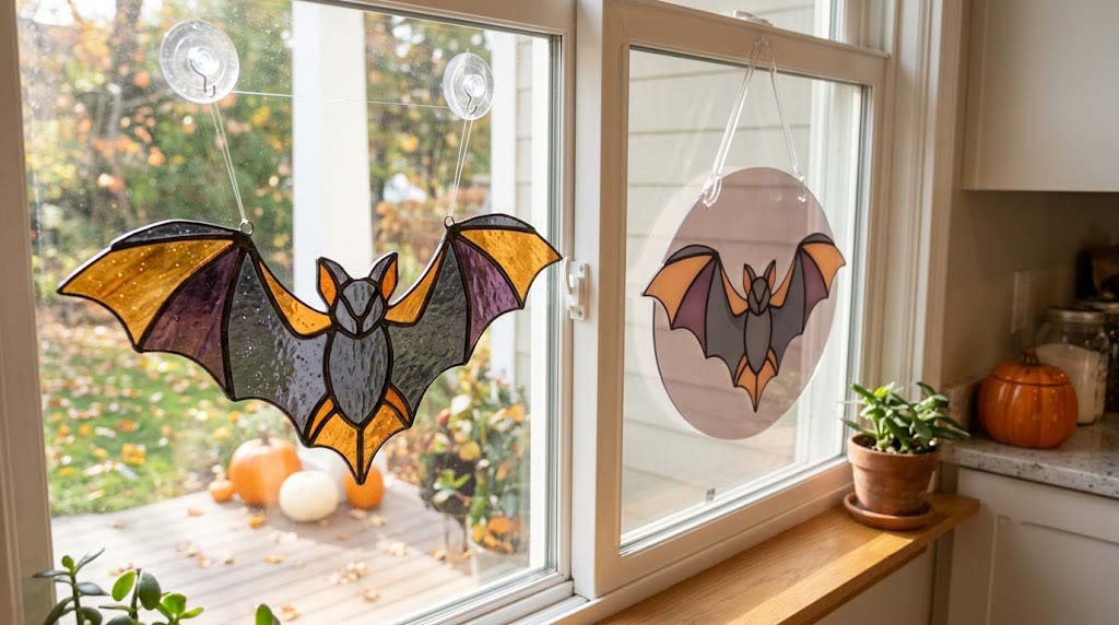 stained glass versus acrylic suncatcher material and hanging comparison stained glass versus acrylic suncatcher material and hanging comparison