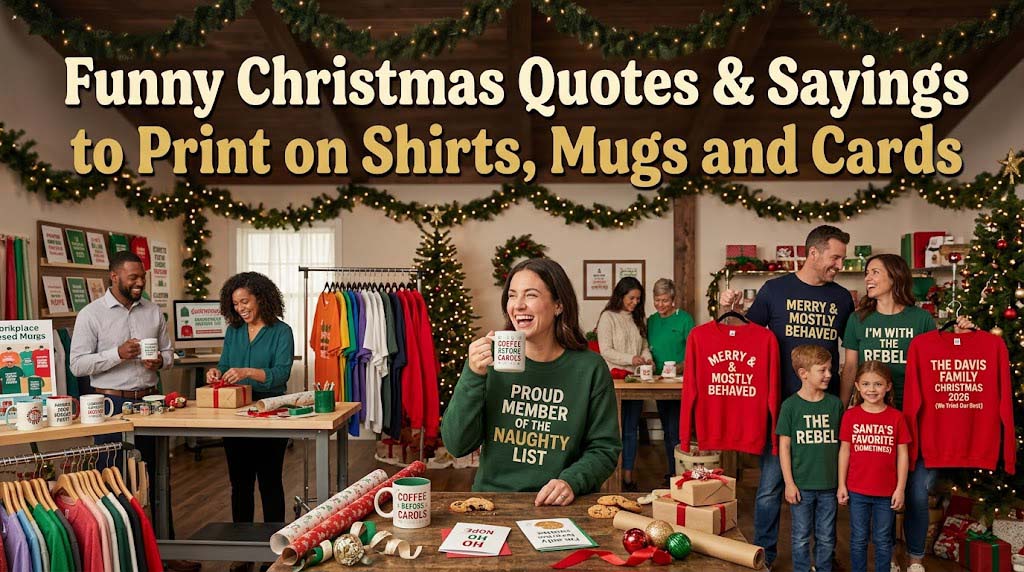 Funny Christmas Quotes & Sayings to Print on Shirts, Mugs and Cards