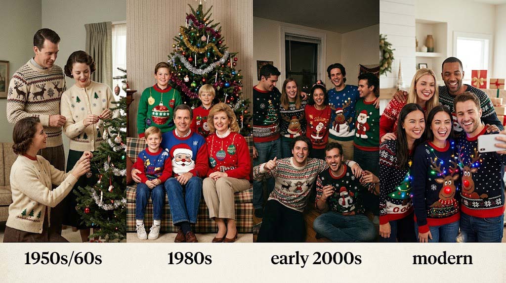 history of ugly Christmas sweaters from traditional knits to novelty parties history of ugly Christmas sweaters from traditional knits to novelty parties