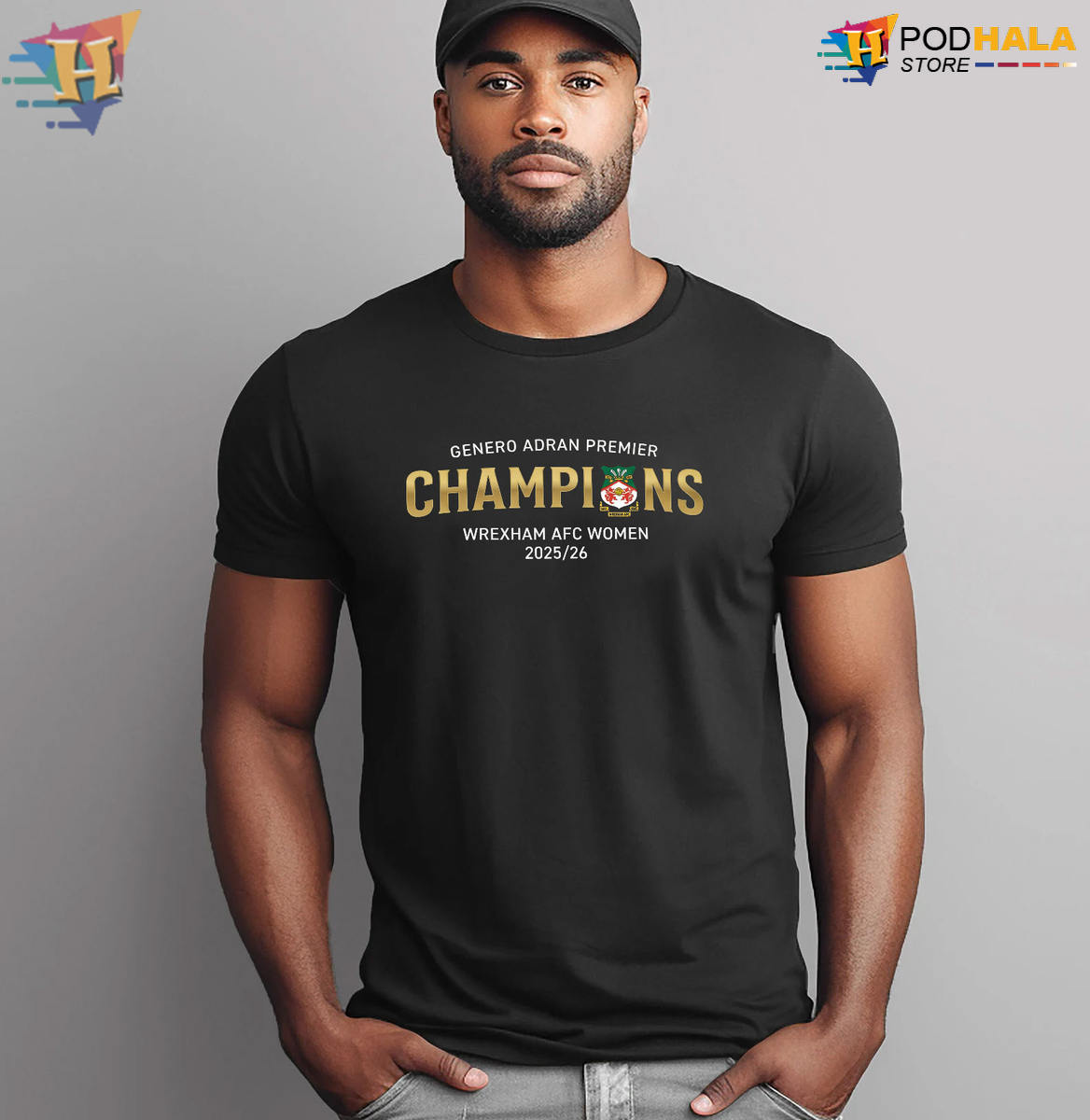 Wrexham AFC Women 2025/26 Genero Adran Premier Football Champions & Fans T-Shirt
