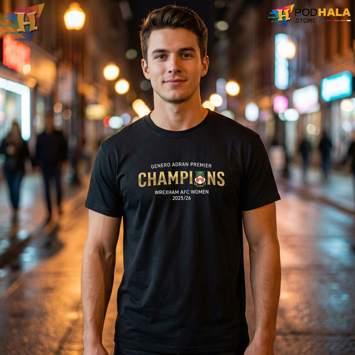 Wrexham AFC Women 2025/26 Genero Adran Premier Football Champions & Fans Tshirt Wrexham AFC Women 2025/26 Genero Adran Premier Football Champions & Fans Tshirt