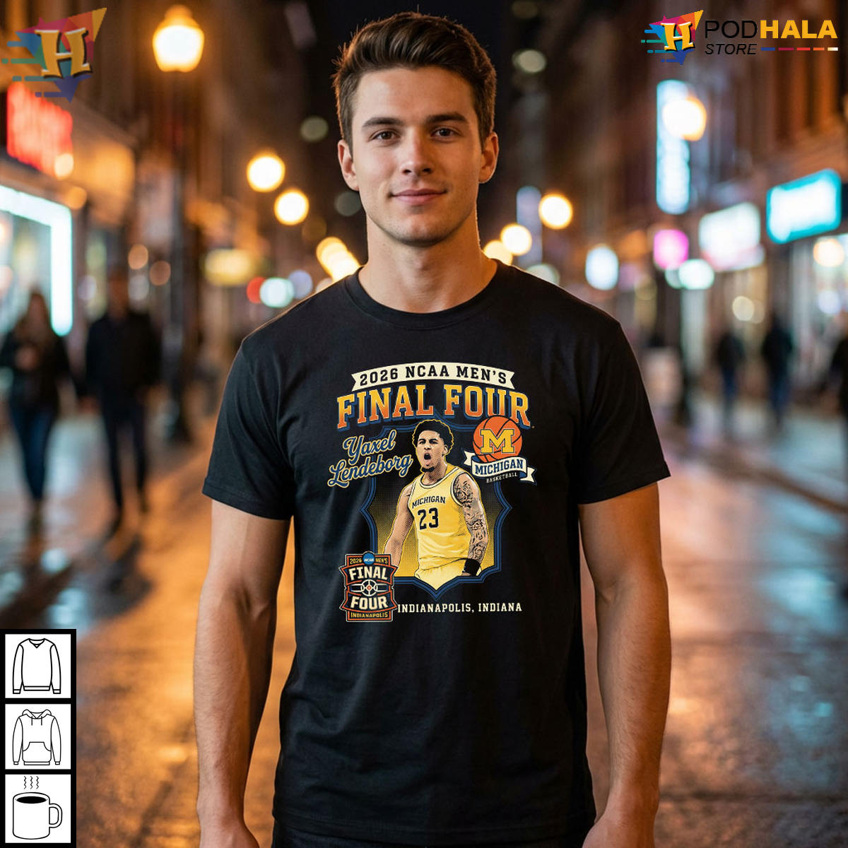 Yaxel Lendeborg Michigan 2026 Final Four NCAA Basketball Shirt for Wolverines Fans