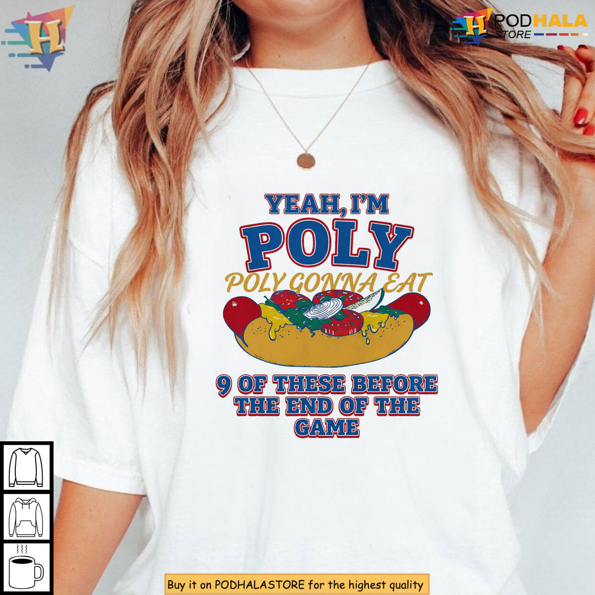 Yeah I'm Poly Hot Dog 2026 MLB Baseball Ironic Meme Shitpost Tee Gen Z Game