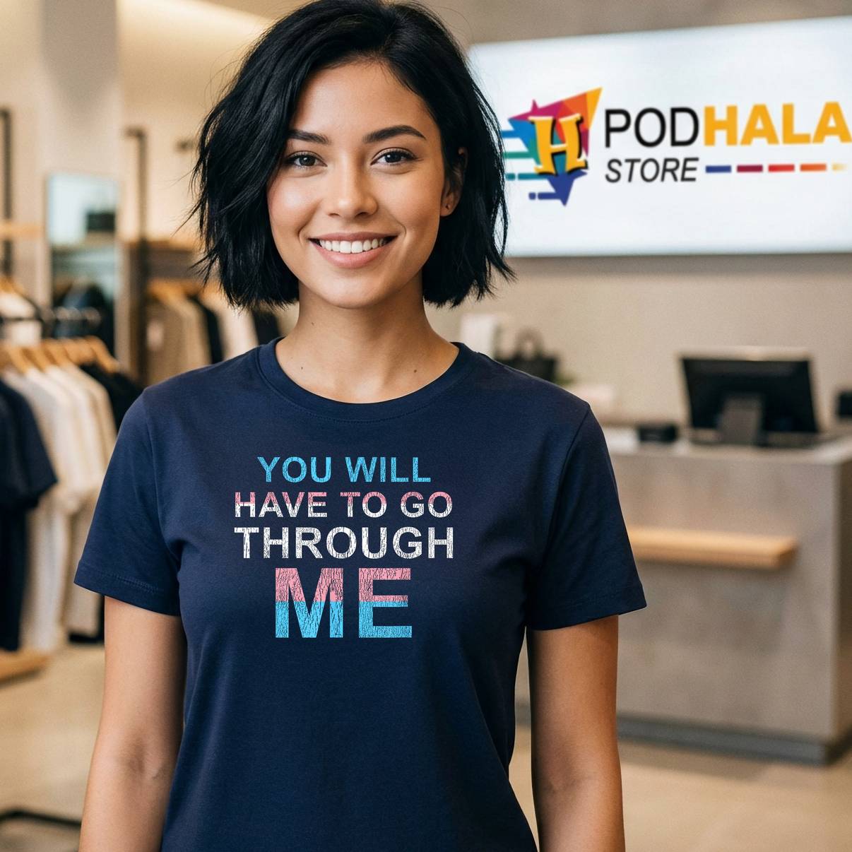 You Will Have To Go Through Me T-Shirt LGBTQ Trans Ally Statement Mens You Will Have To Go Through Me T-Shirt LGBTQ Trans Ally Statement Mens