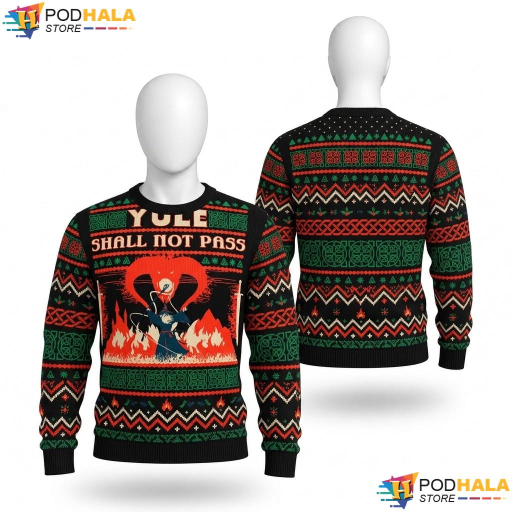 Yule Shall Not Pass Christmas Sweater Wizard Battle Fantasy Outfit