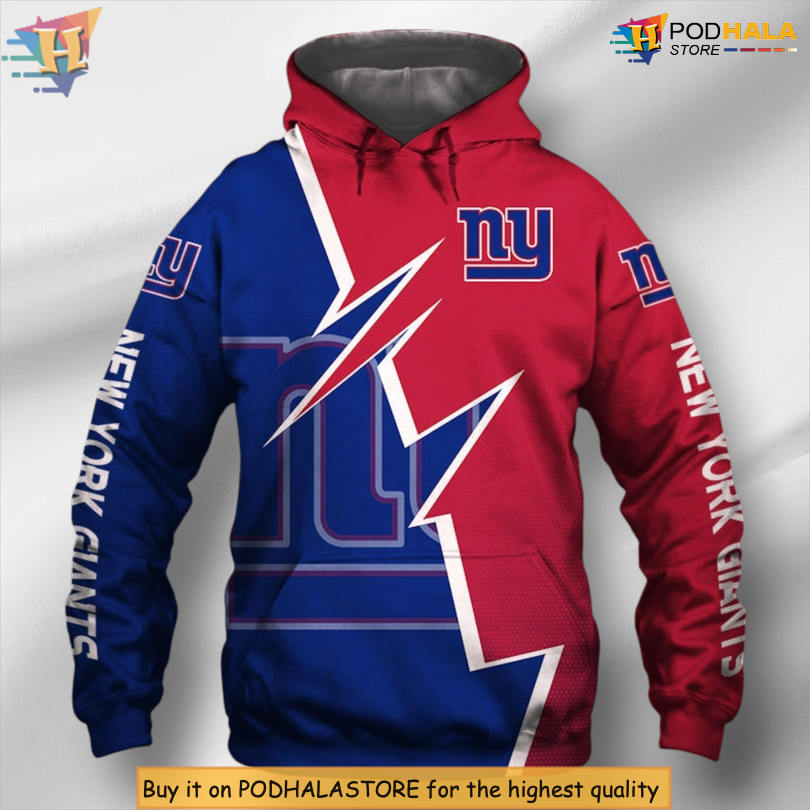 Zigzag Pattern Style New York Giants Pullover Hoodie Creative Team Design