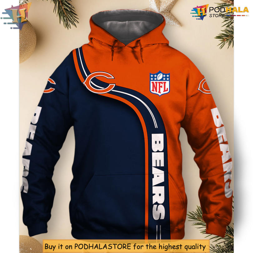 Zip Up Design Custom Chicago Bears Hoodie Gift for Loyal Fans