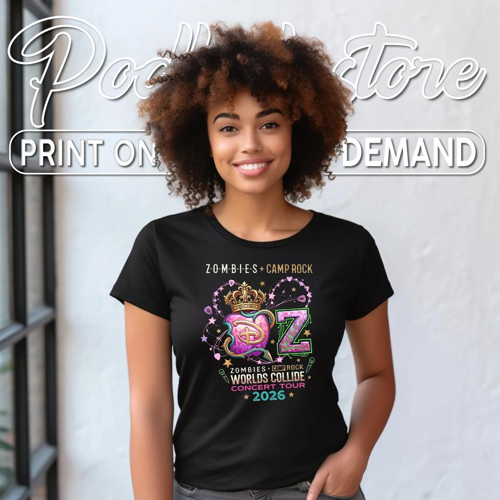 Zombie Camp Rock Concert T-Shirt Worlds Collide Personalized Graphic