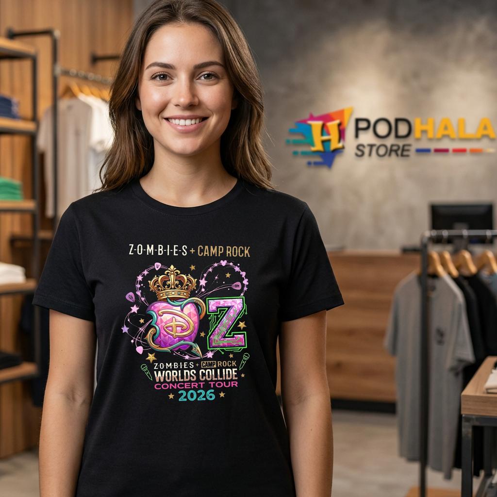 Zombie Camp Rock Concert Tshirt Worlds Collide Personalized Graphic Zombie Camp Rock Concert Tshirt Worlds Collide Personalized Graphic